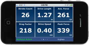 Screen showing extra data such as stroke length and drive force